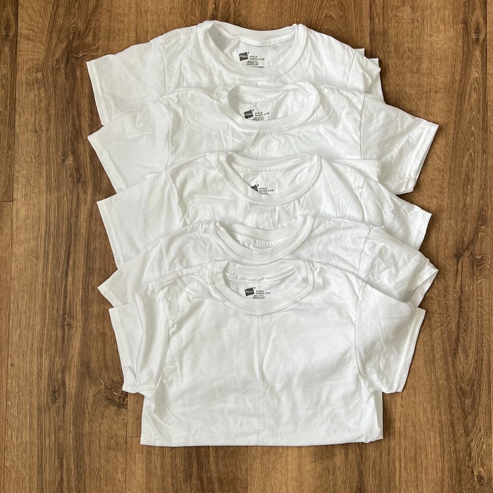 Hanes White T-shirt Undershirt Bundle Sz M